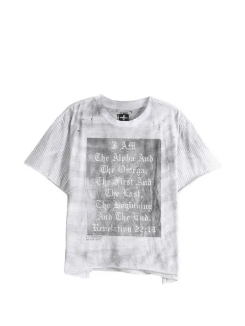 SAITOS distressed striped T-shirt