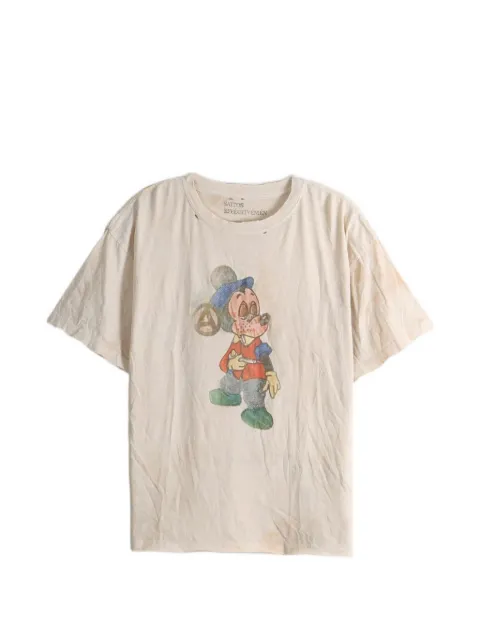 SAITOS 1940s Mickey graphic-print distressed T-shirt