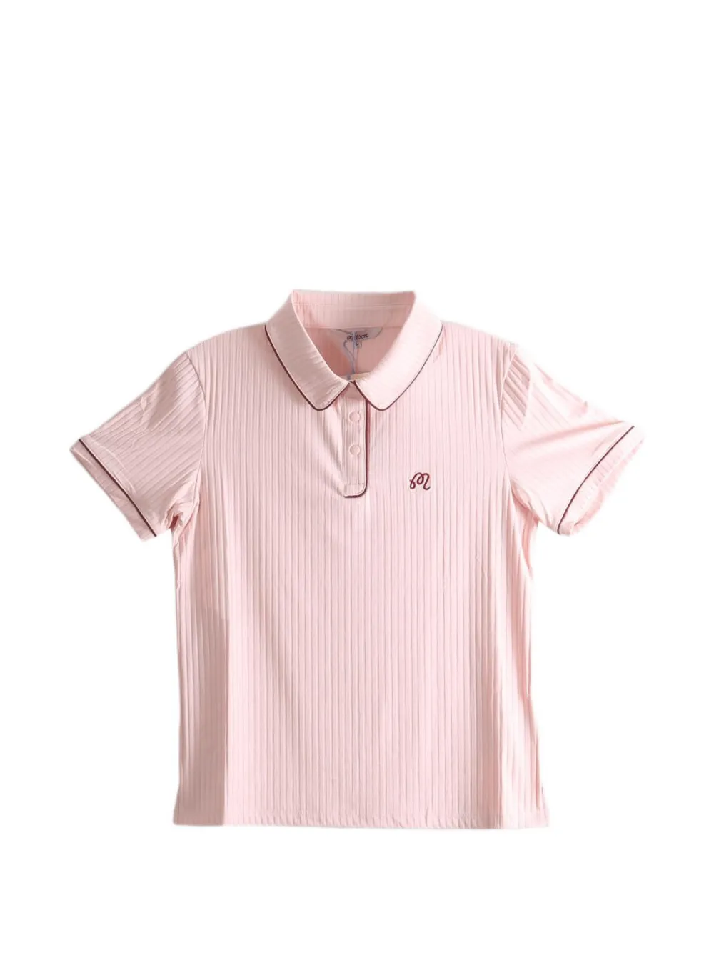 Malbon Golf Anna ribbed-knit piped polo shirt - Rosa