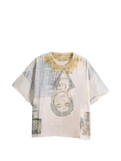 SAITOS graphic-print raw-cut T-shirt