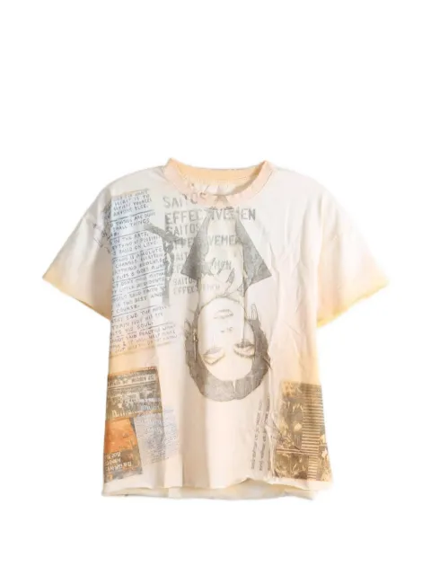 SAITOS graphic-print distressed T-shirt