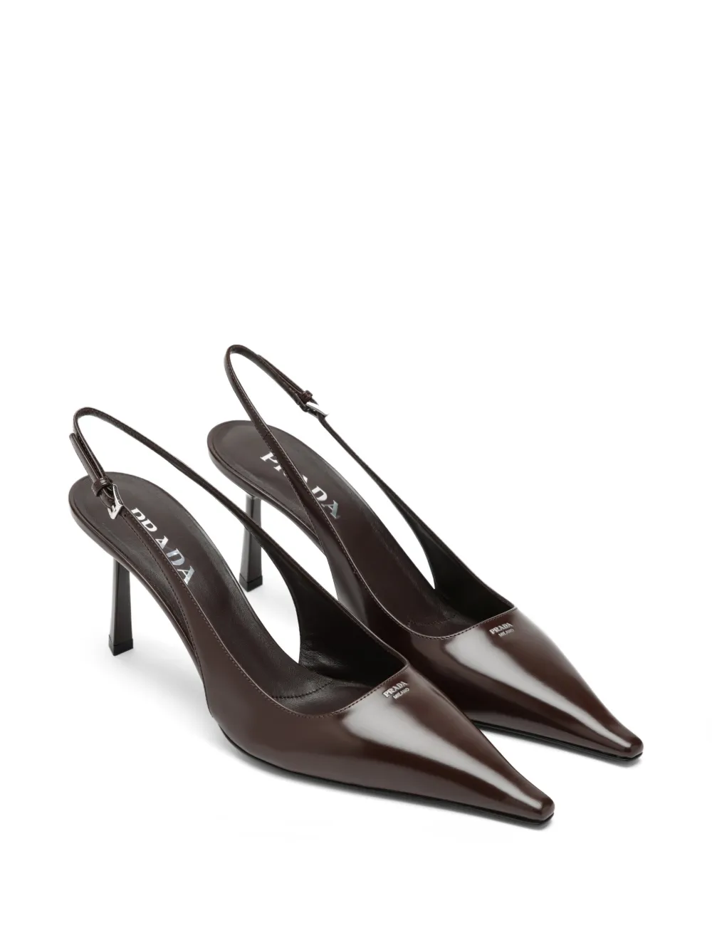 Prada brushed leather slingback pumps Bruin