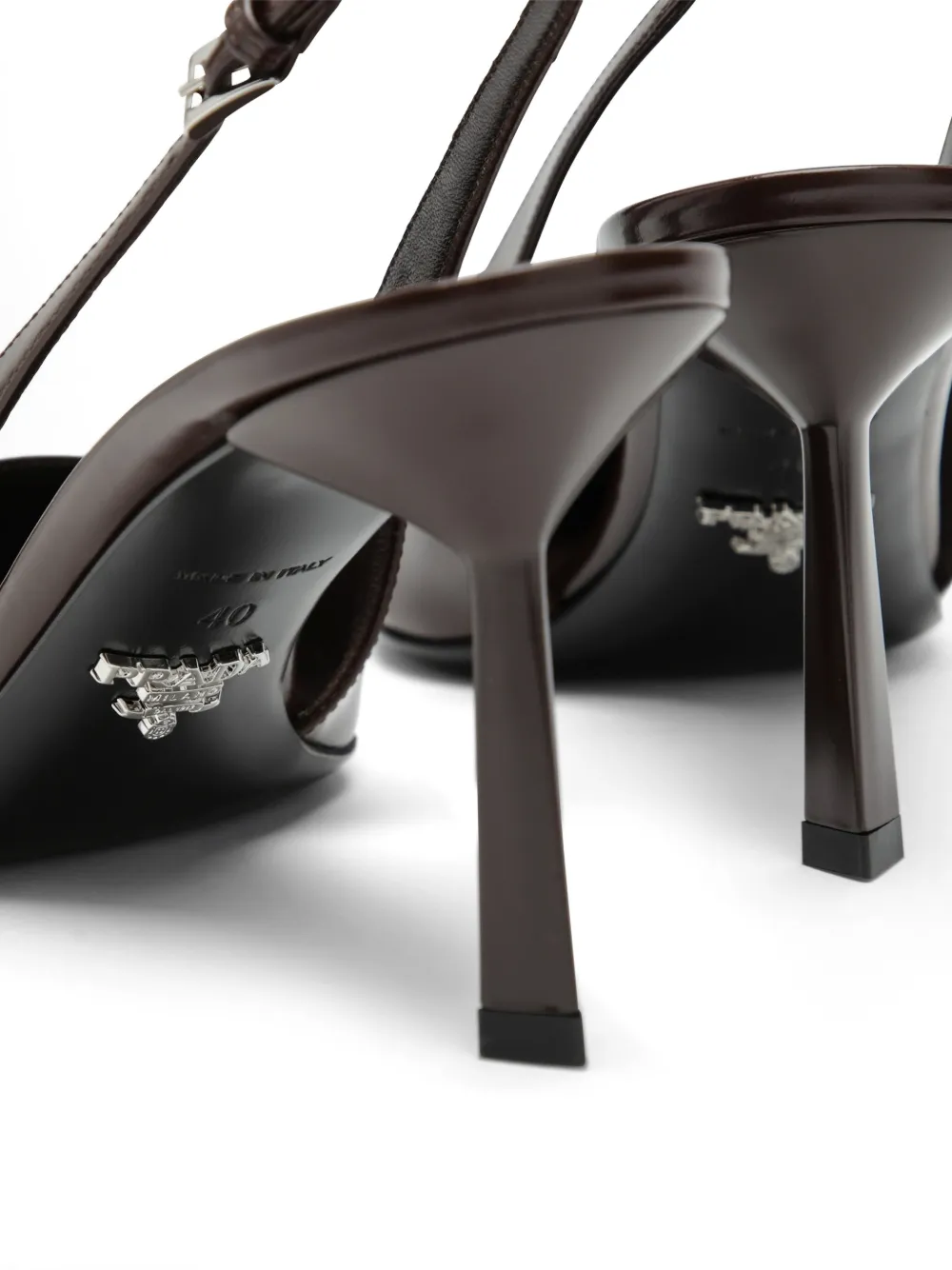 Prada brushed leather slingback pumps Bruin