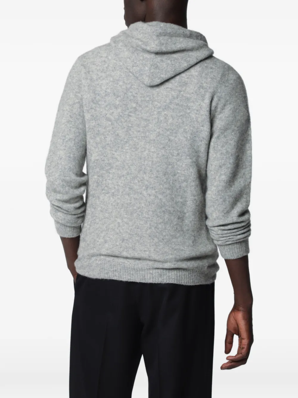 Roberto Collina Hoodie met trekkoord Grijs