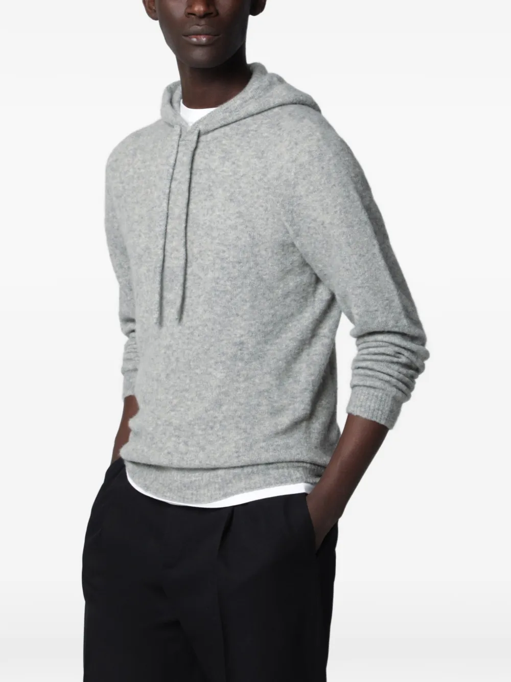 Roberto Collina Felpa con cappuccio e coulisse - Grigio
