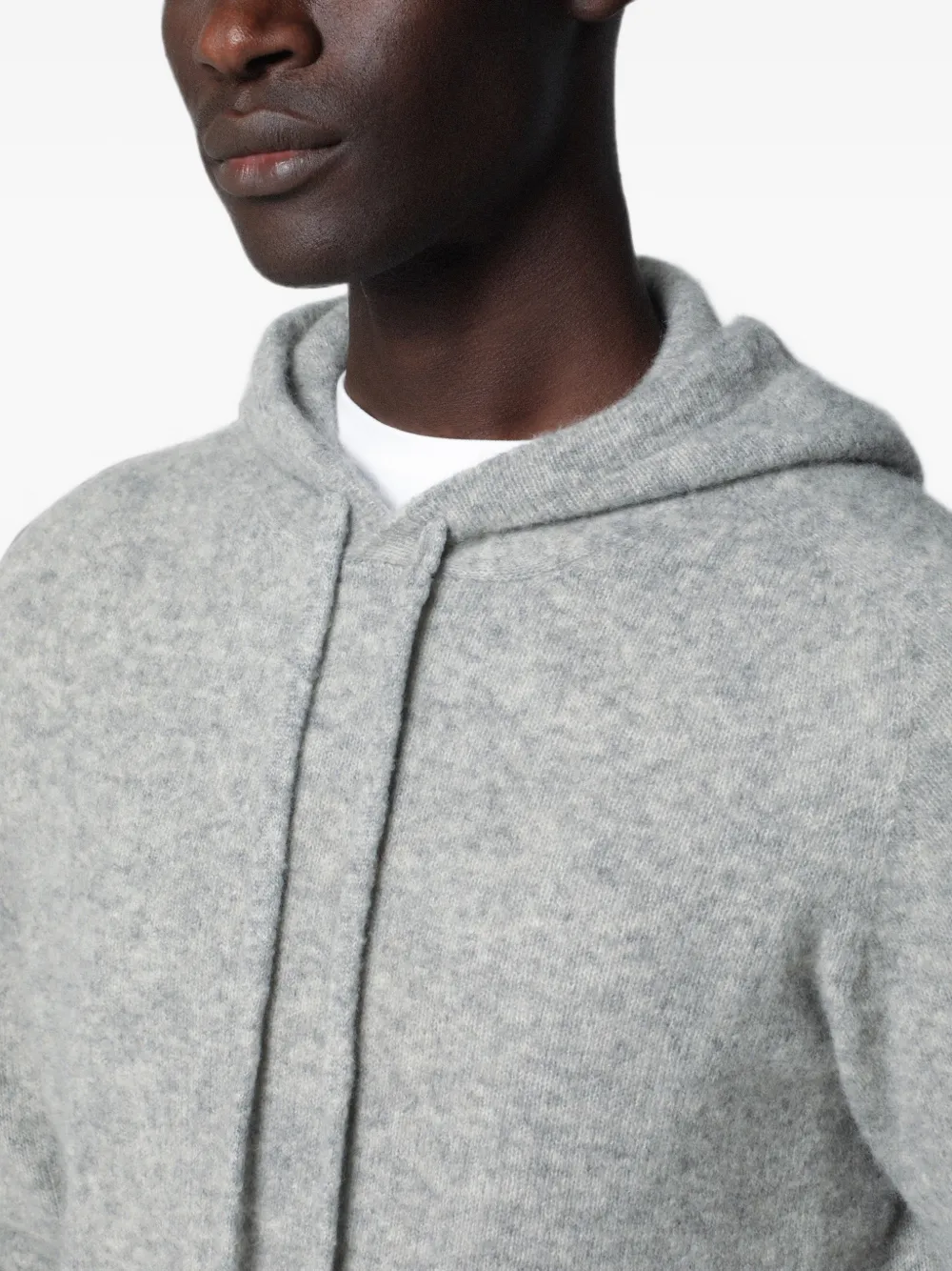 Roberto Collina Hoodie met trekkoord Grijs