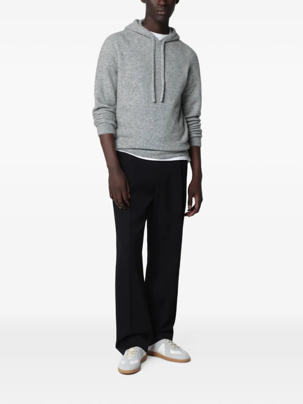 Roberto Collina Hoodie met trekkoord Grijs