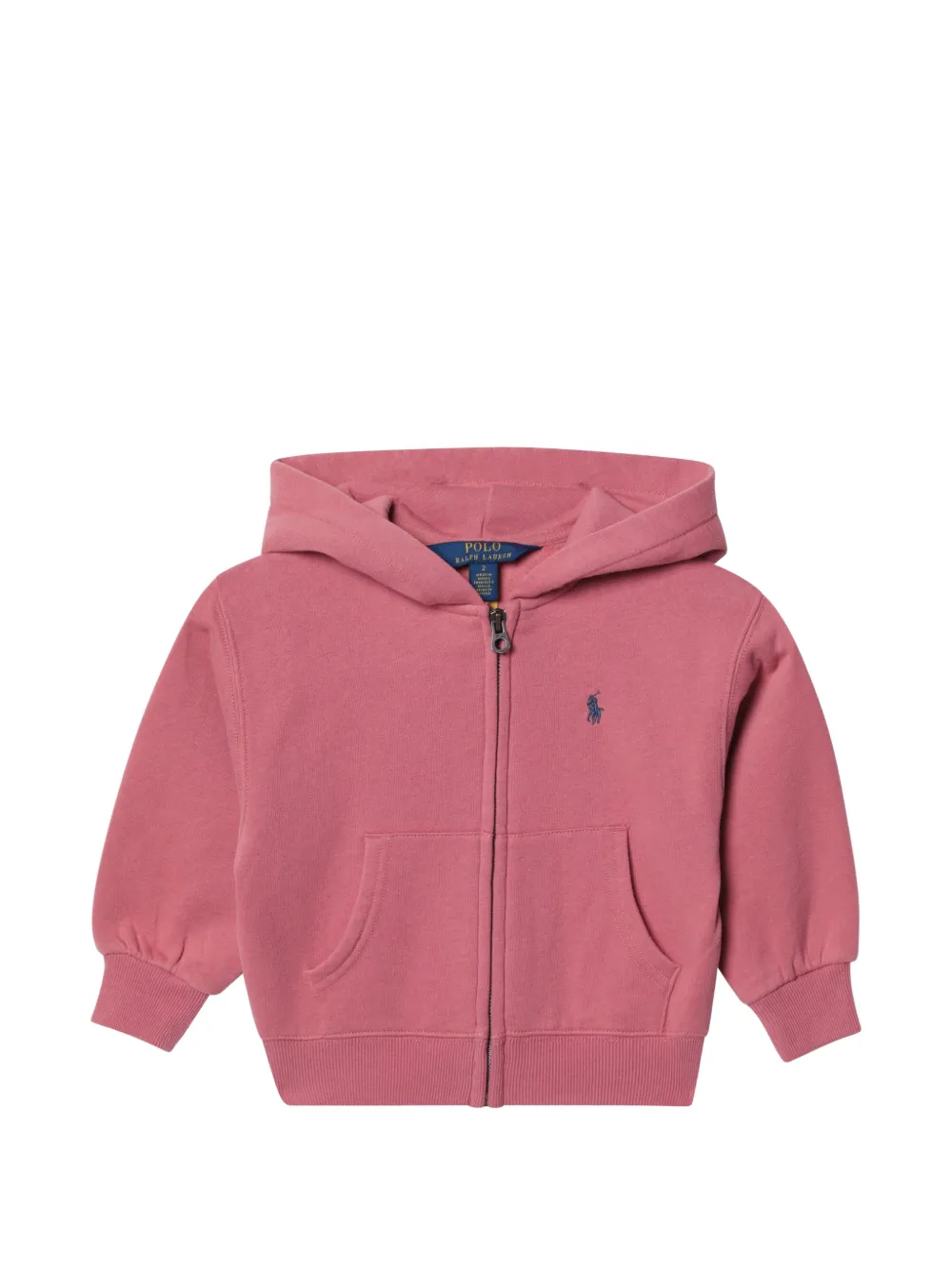 POLO RALPH LAUREN KIDS Felpa con logo ricamato e zip - Rosa