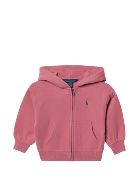 POLO RALPH LAUREN KIDS logo-embroidered zip-up hoodie