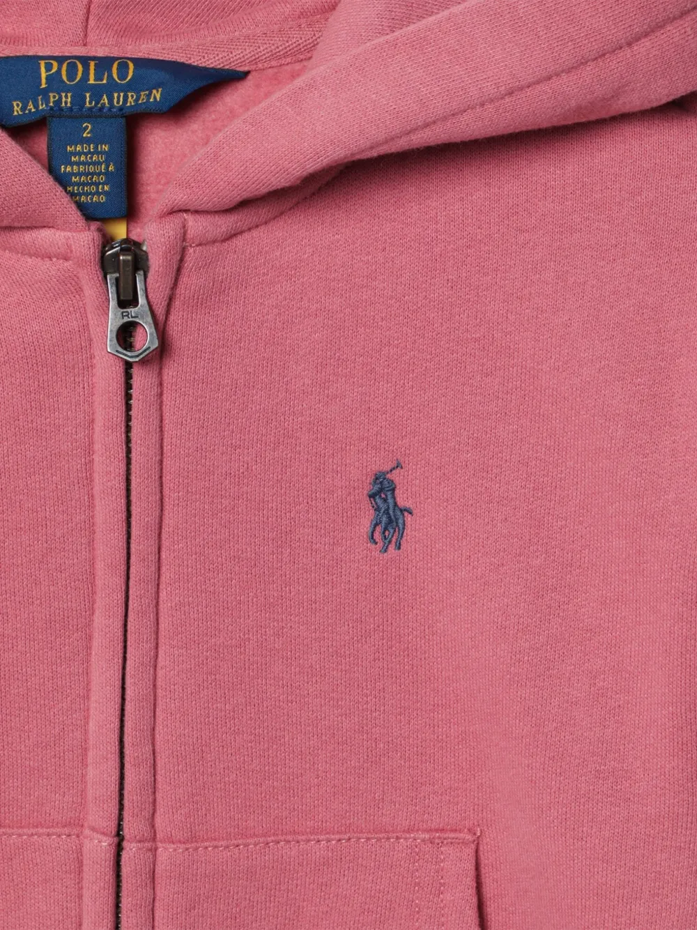 POLO RALPH LAUREN KIDS Hoodie met geborduurd logo en rits Roze