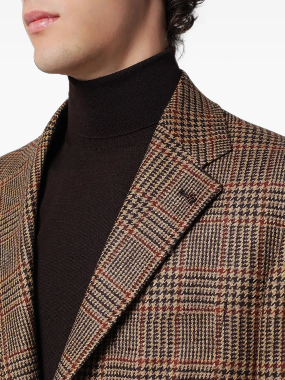 Tagliatore New York Prince of Wales geruite blazer Bruin