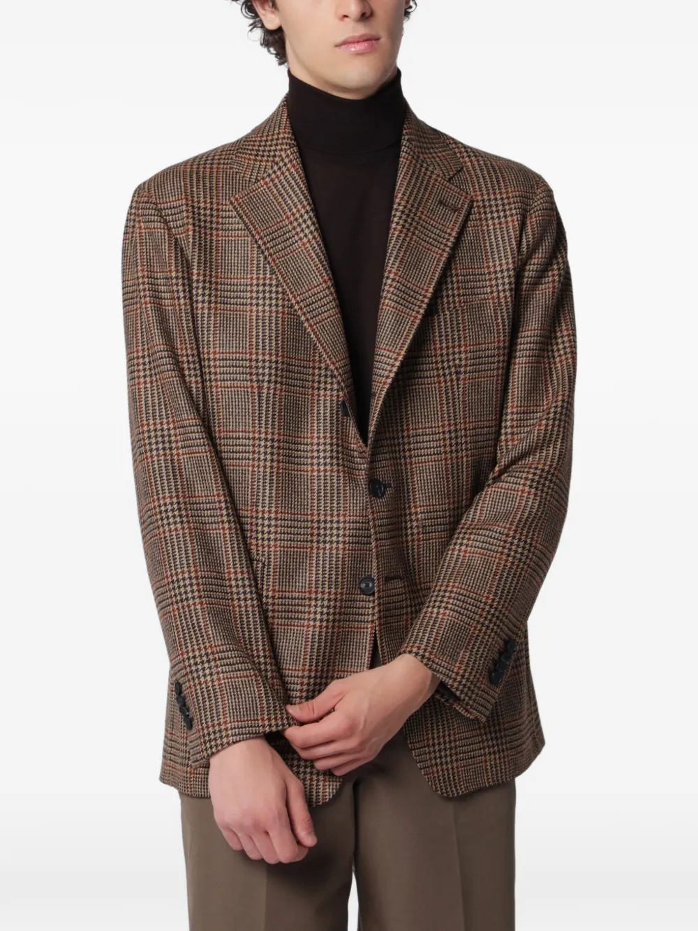 Tagliatore New York Prince of Wales check blazer - Marrone