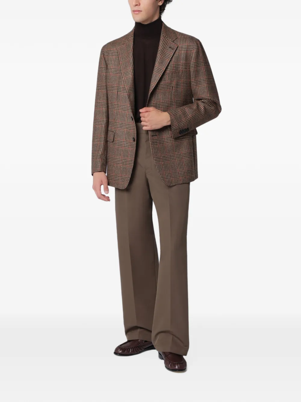 Tagliatore New York Prince of Wales geruite blazer Bruin