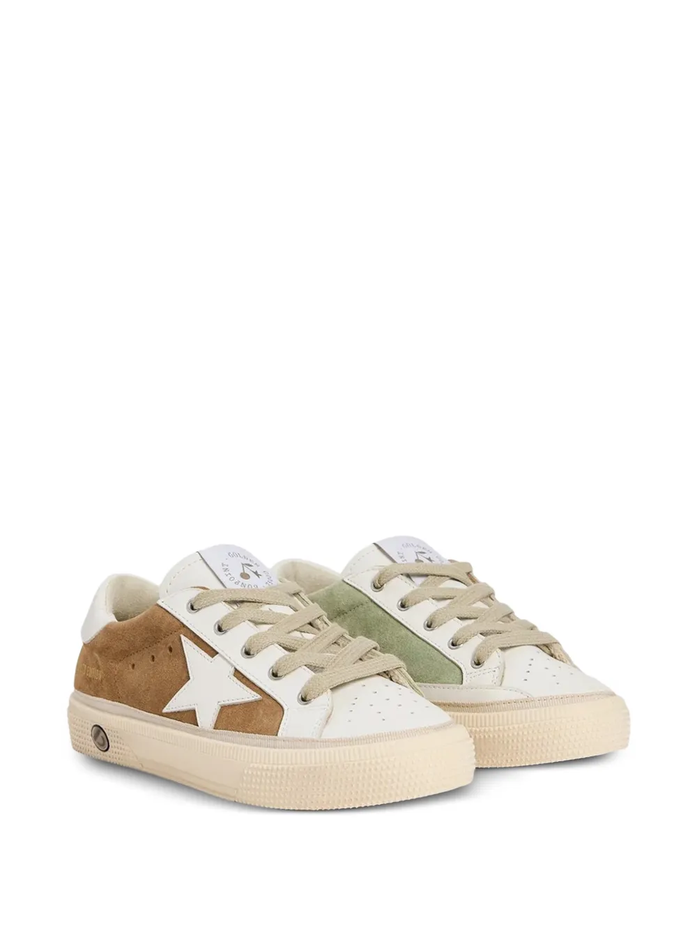 Bonpoint x Golden Goose baskets en daim à patch étoile - Blanc Bonpoint x Golden Goose baskets en daim à patch étoile - Blanc
