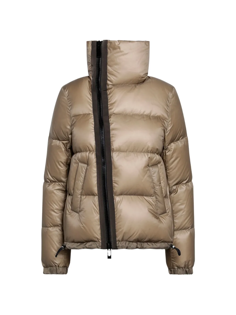 sacai asymmetric-zip padded jacket - Nude