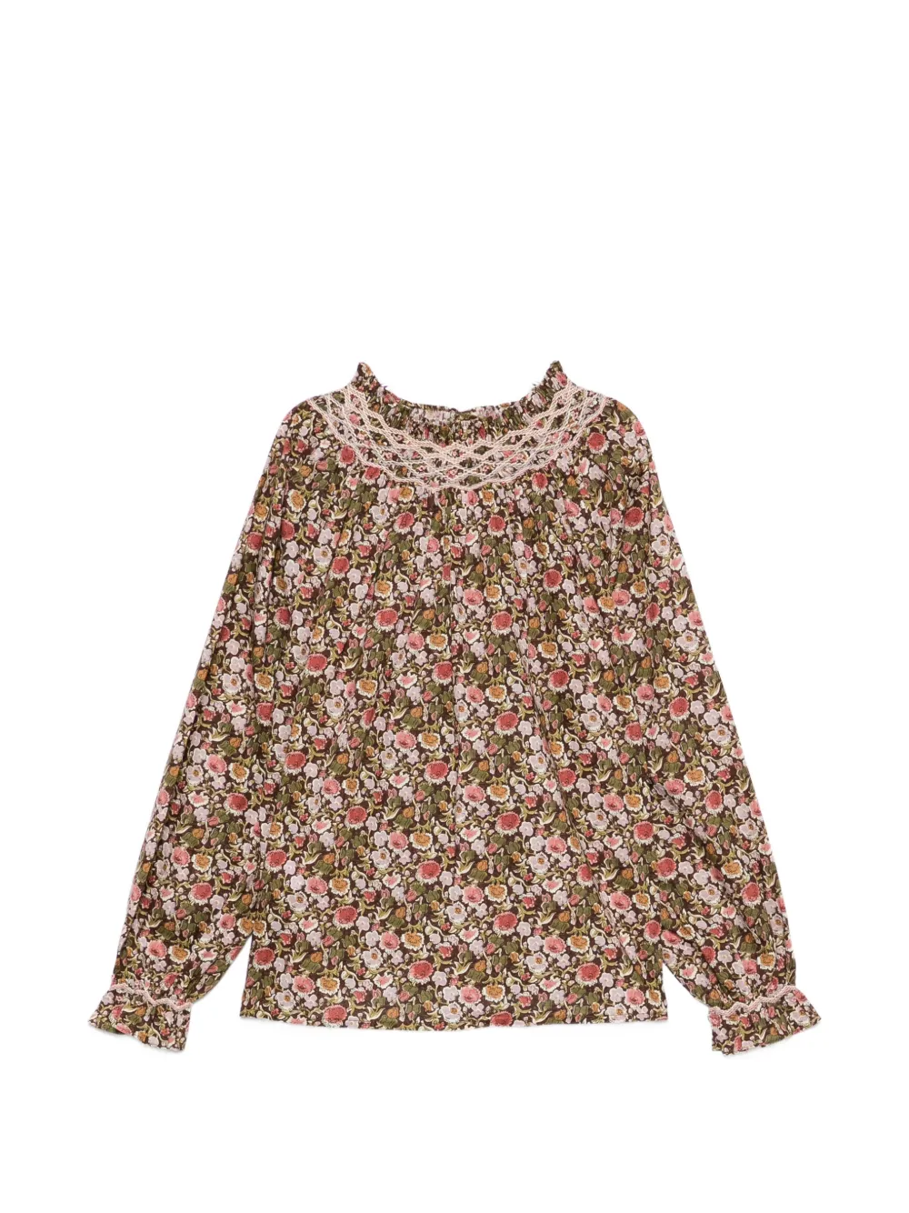Bonpoint Shirt met bloemenprint Bruin