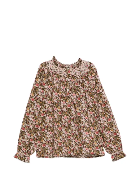 Bonpoint floral-print smocked blouse