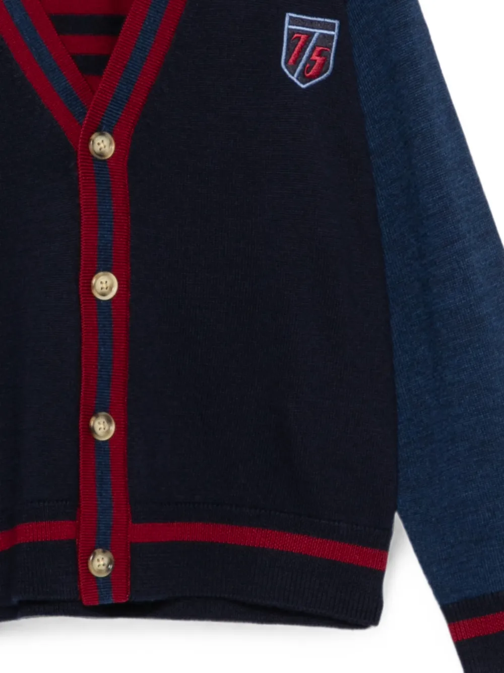 Bonpoint Jliuan vest met gestreepte afwerking en logo-patch Blauw