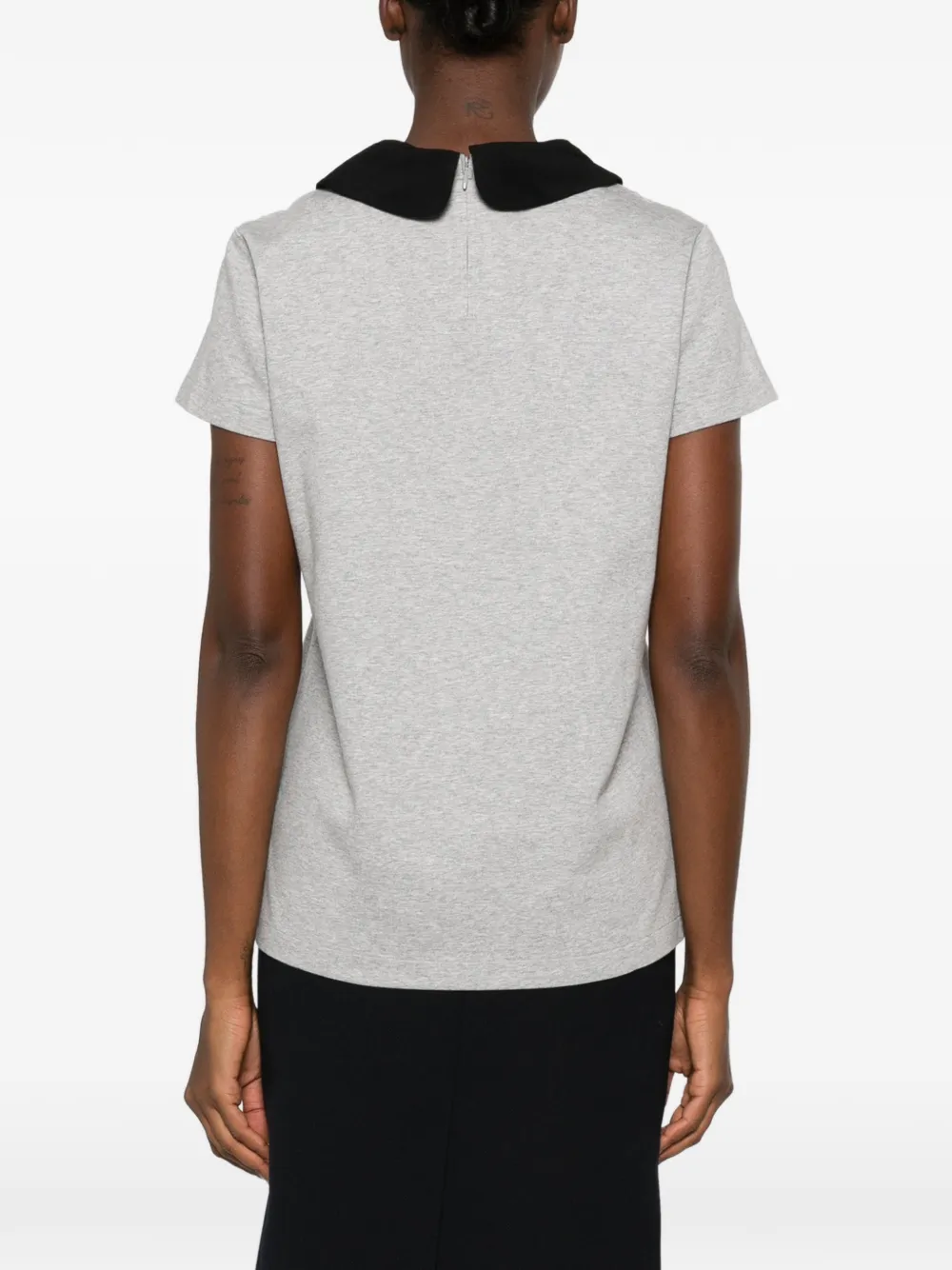 Nº21 T-shirt met Peter Pan kraag Grijs
