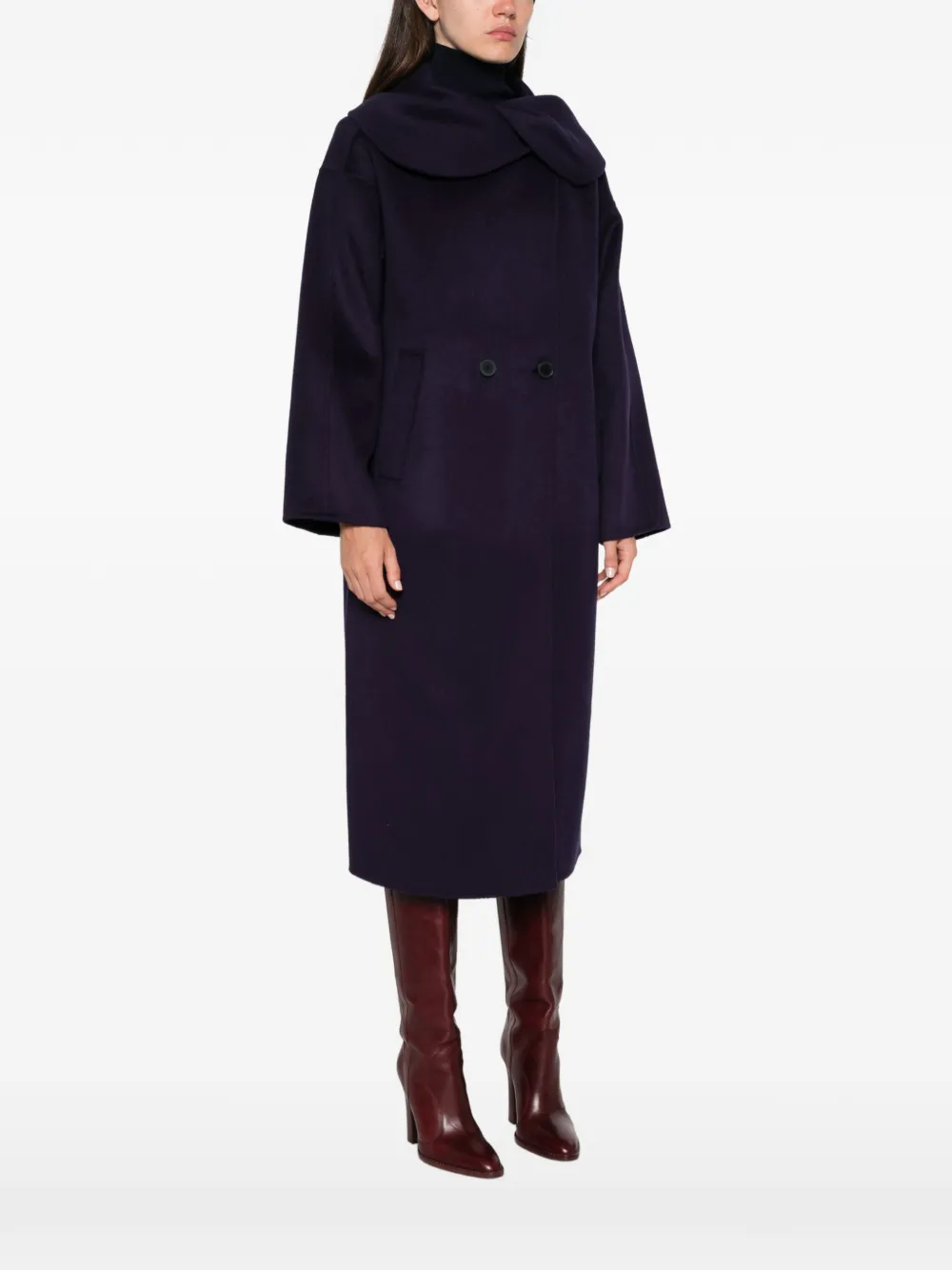 Liviana Conti Jas met oversized kraag Blauw