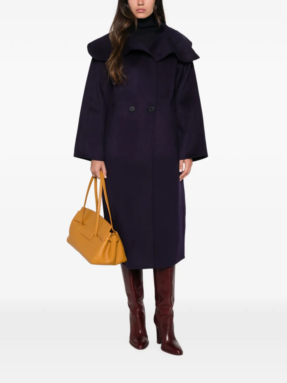 Liviana Conti Jas met oversized kraag Blauw