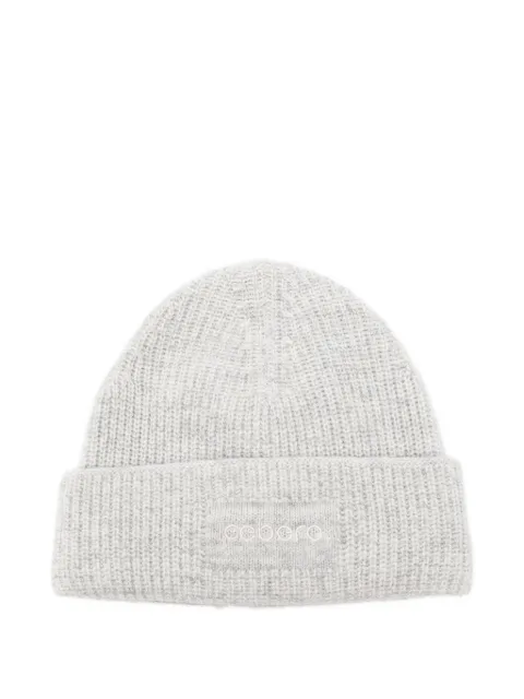 Iceberg logo-patch ribbed beanie hat
