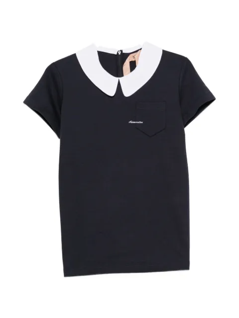 Nº21 top con cuello en contraste y bolsillo en el pecho