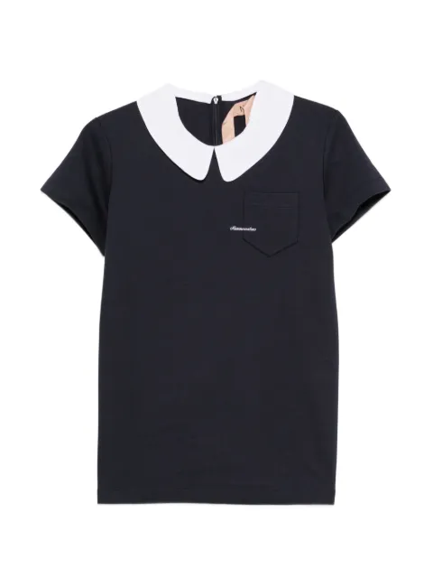 Nº21 contrast-collar chest-pocket top