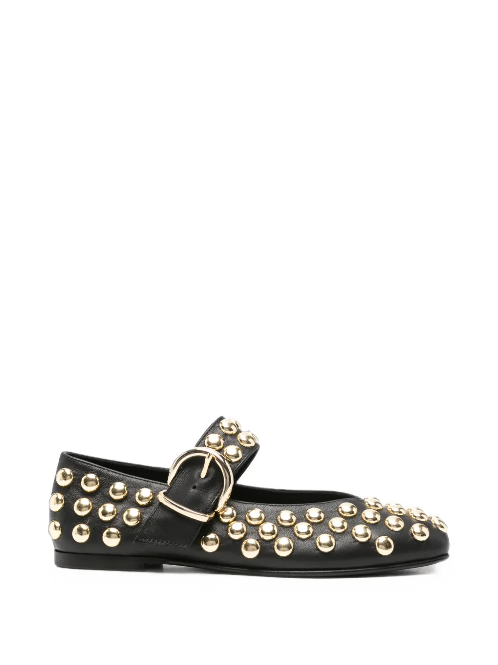 Liviana Conti stud-embellished buckle-fastening ballet flats - Nero