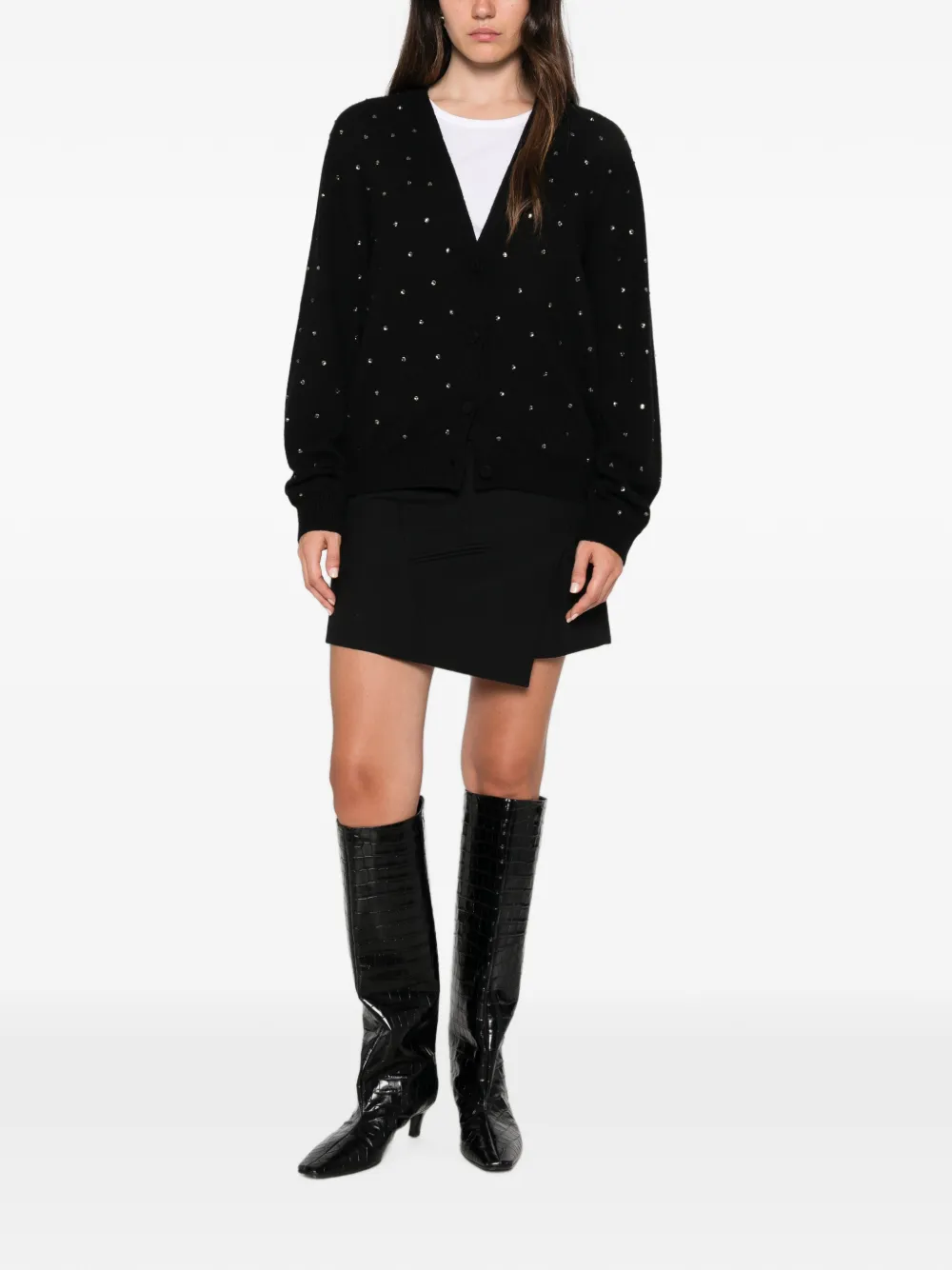 Liviana Conti crystal-embellished V-neck cardigan