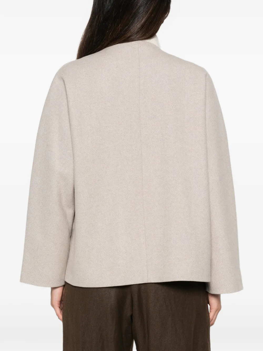 Liviana Conti Jack met klepzak en visgraatpatroon Beige