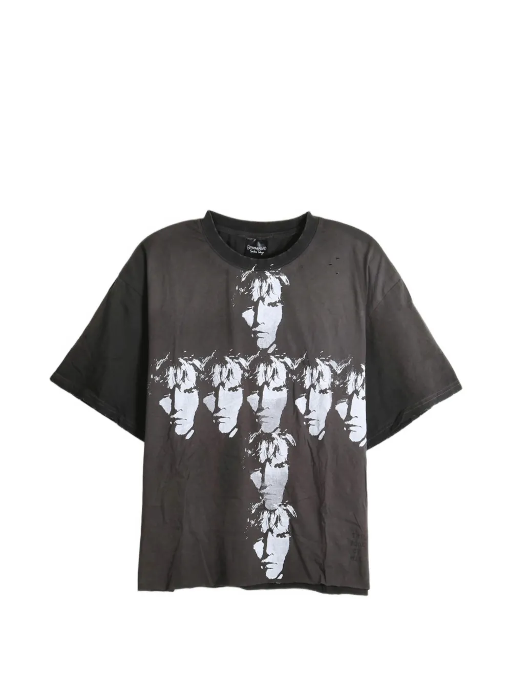 SAITOS Wormhole graphic-print distressed T-shirt - Schwarz