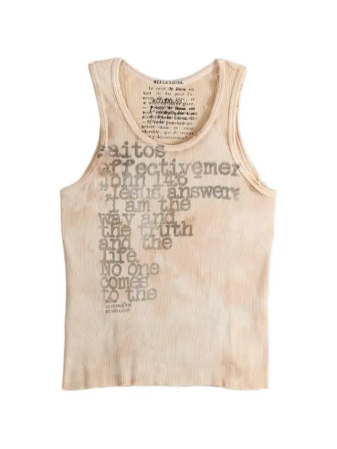 SAITOS faded-effect slogan-print vest