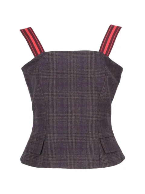 Isaia check-pattern corset-style top