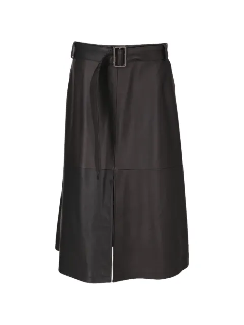 Isaia belted slit-detail skirt
