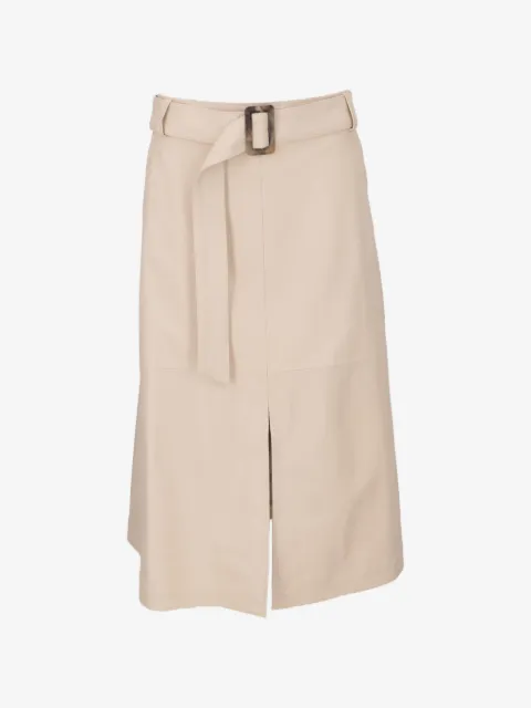 Isaia belted front-slit skirt