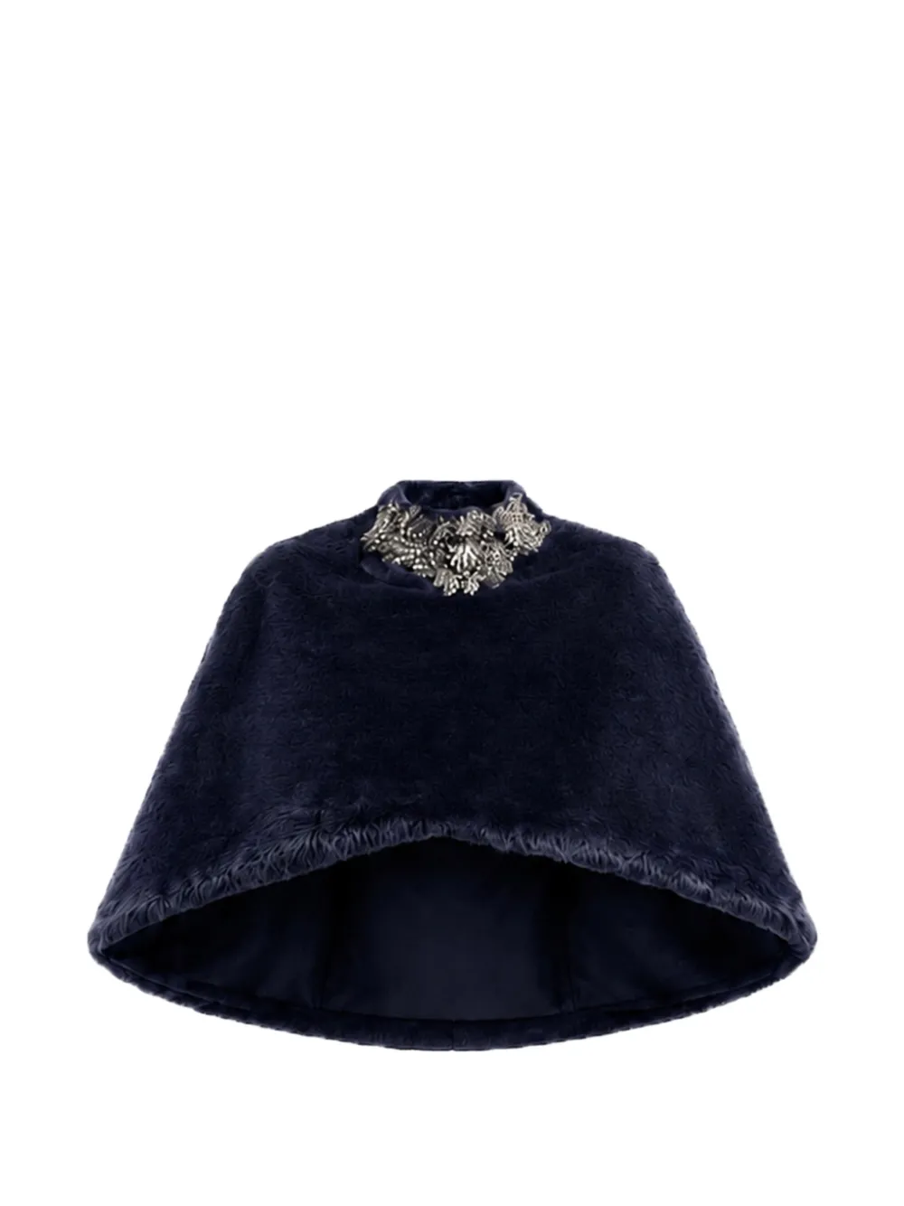 Gemy Maalouf crystal-embellished faux-fur bolero Blauw