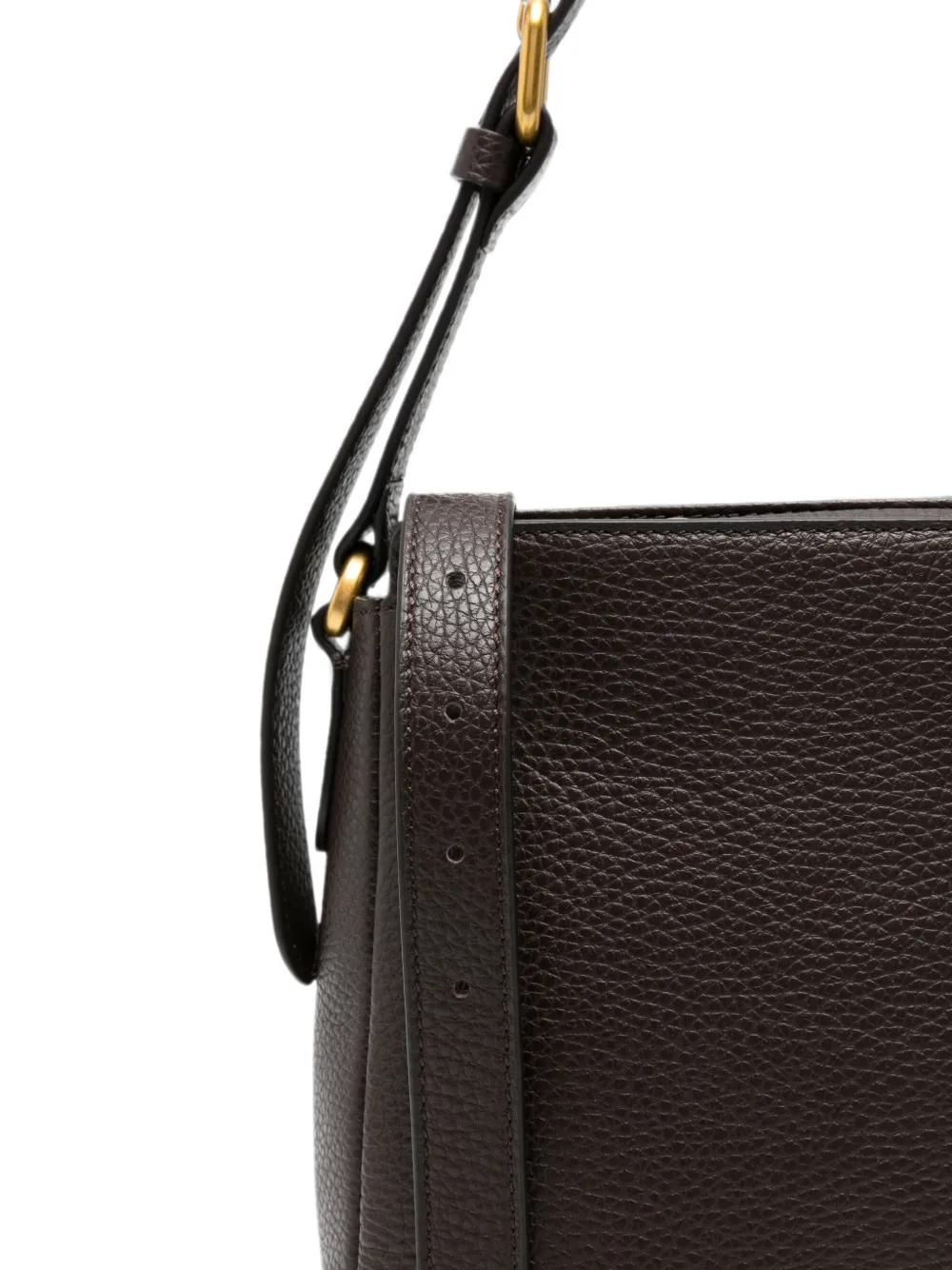 GIANNI CHIARINI Laura grained leather shoulder bag Bruin