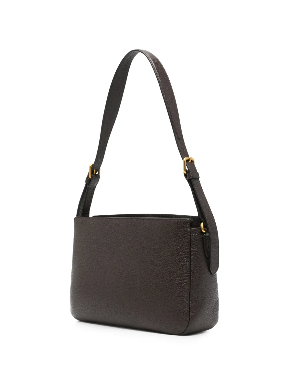 GIANNI CHIARINI Laura grained leather shoulder bag Bruin