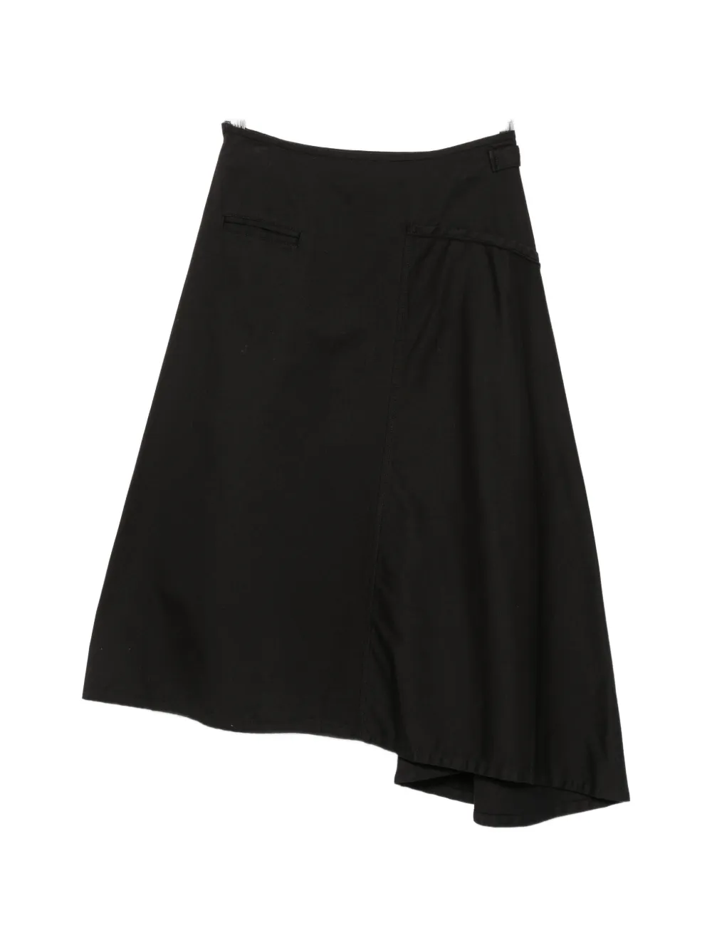 Yohji Yamamoto asymmetric panelled mini skirt - Nero