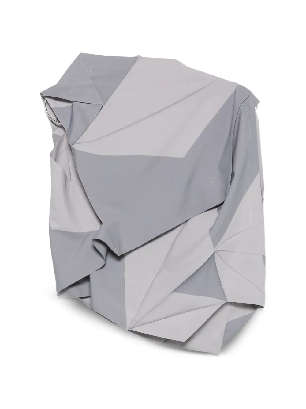 132 5. Issey Miyake origami-pleated geometric-print top - Grigio