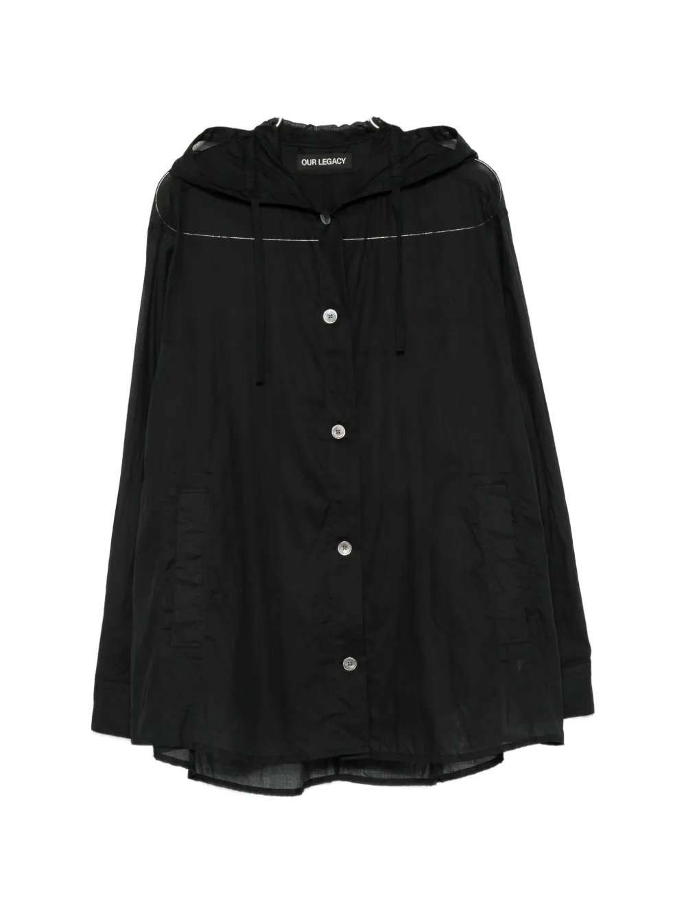 OUR LEGACY hooded button-up shirt - Schwarz