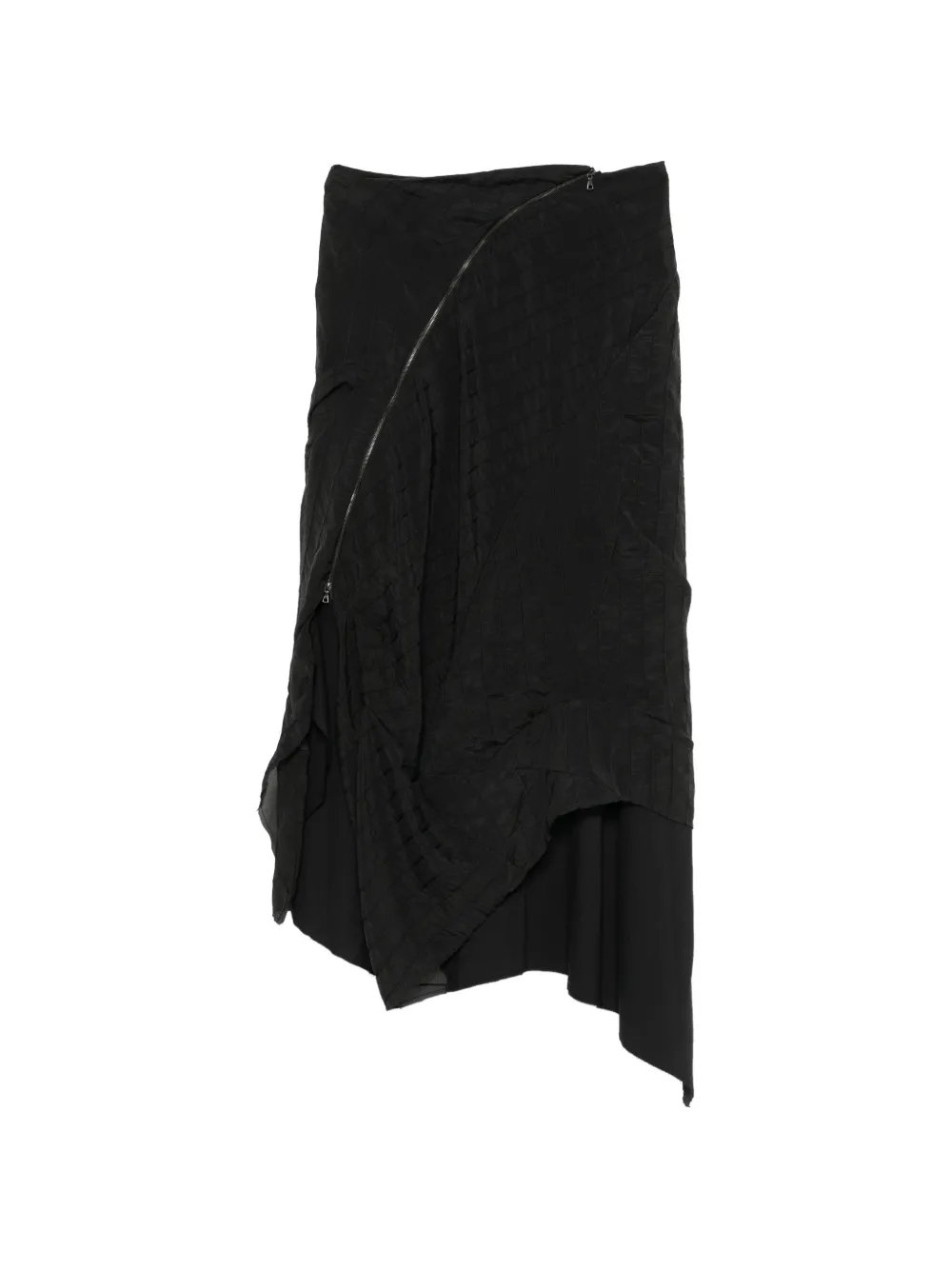 Leon Emanuel Blanck Distortion asymmetric-zip skirt - Schwarz