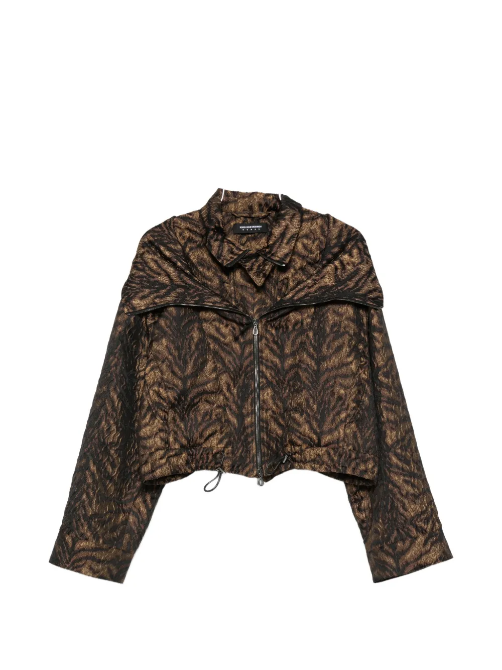 Kiko Kostadinov tiger-pattern hooded jacket - Braun
