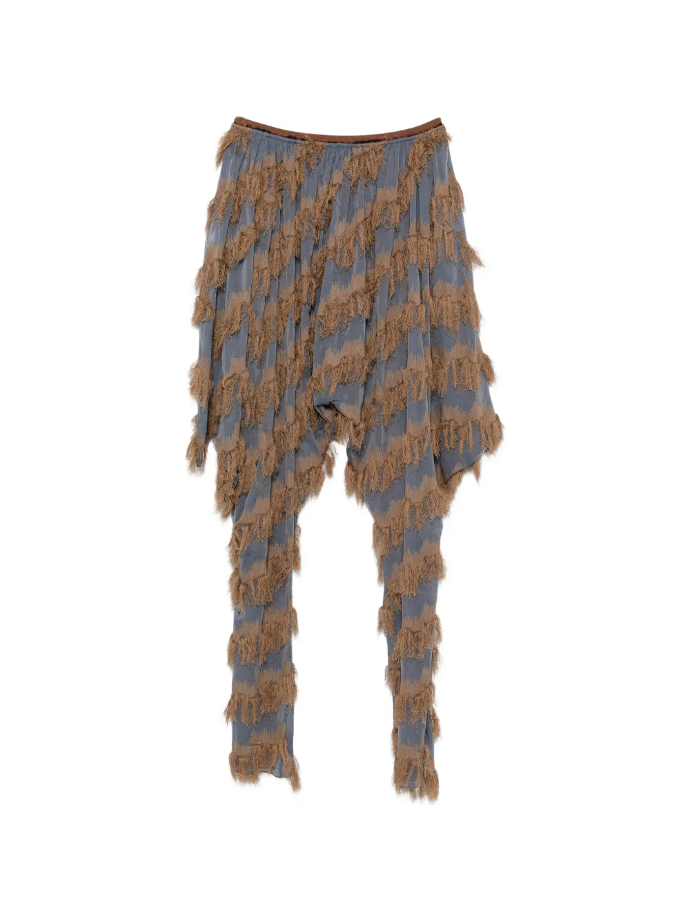 Kiko Kostadinov Ikat broek met franje Blauw