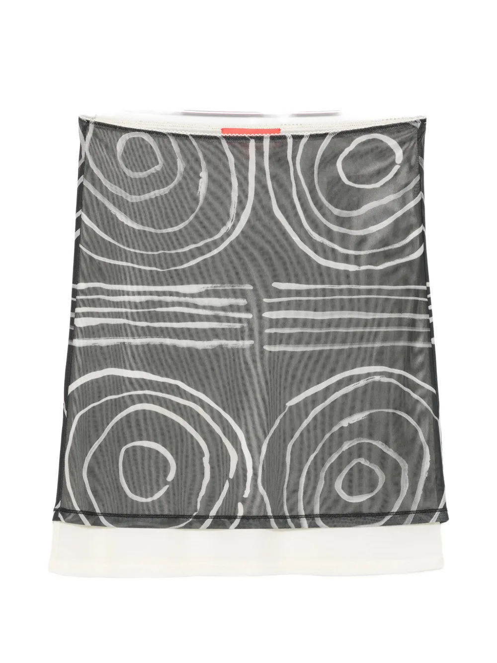Eckhaus Latta Gesture-print layered midi skirt - Nero