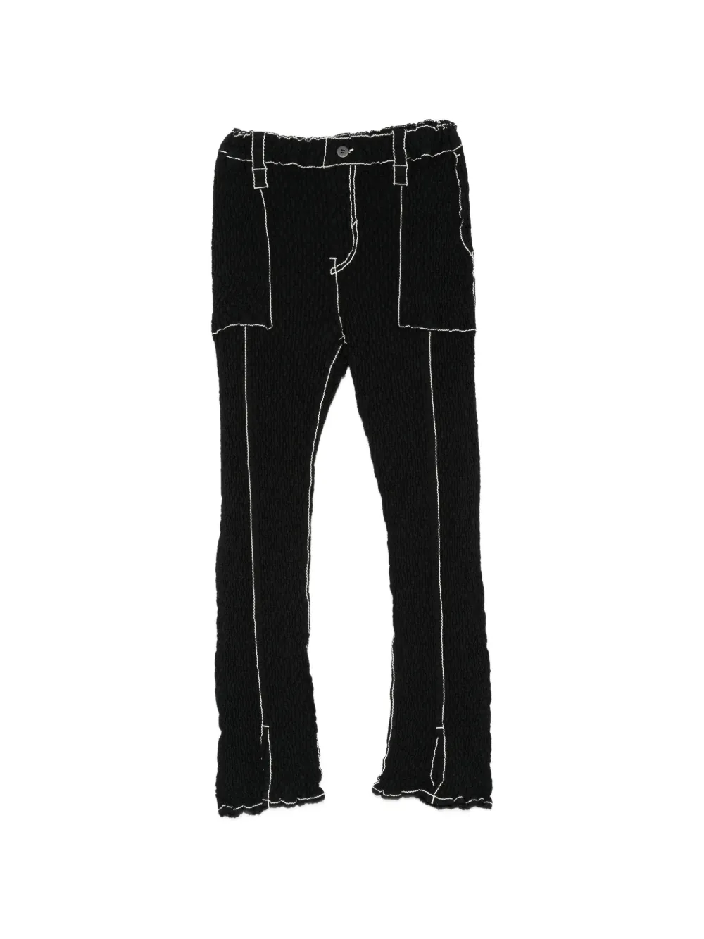 Issey Miyake Pantaloni con cuciture a contrasto - Nero