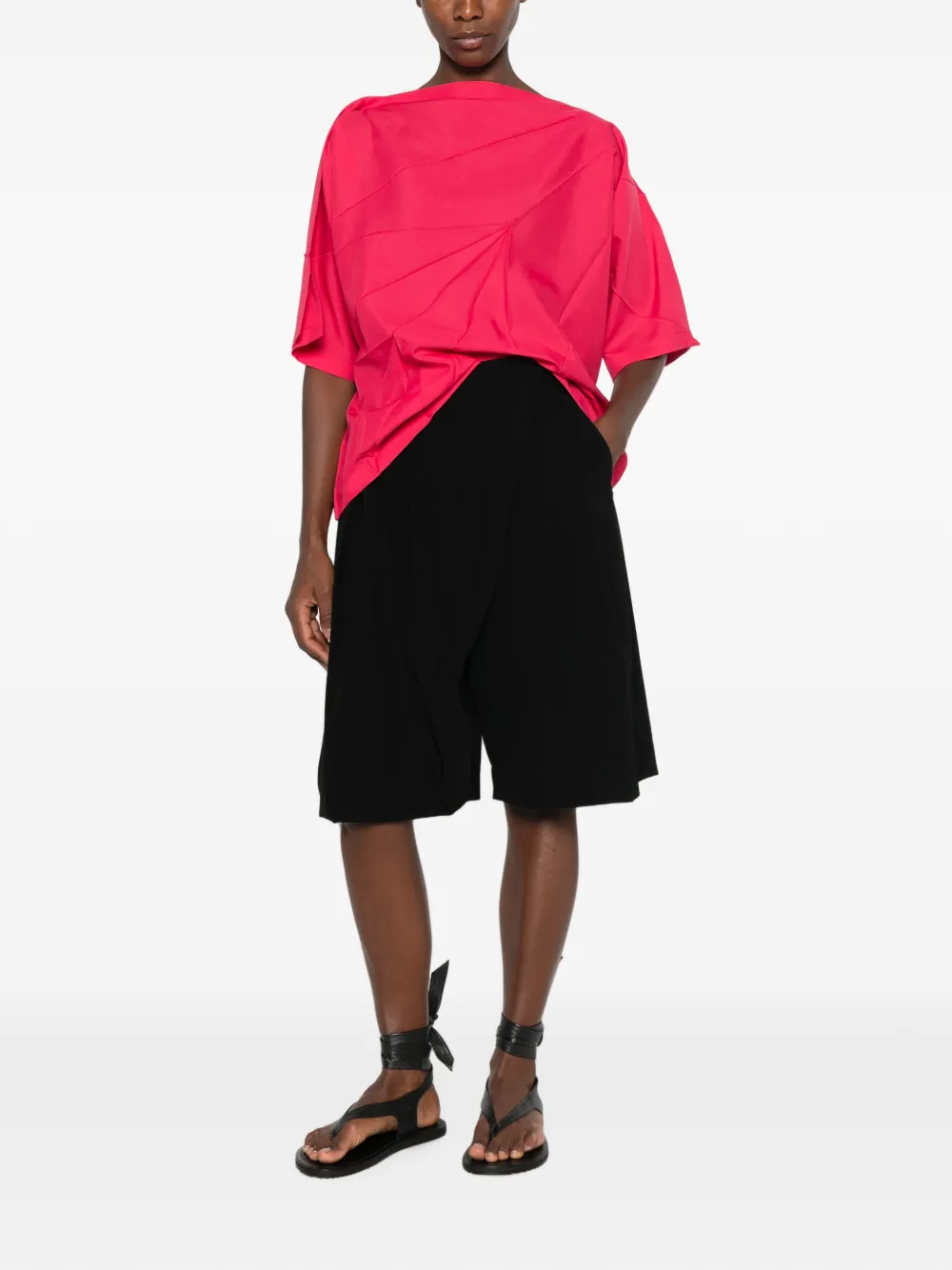 132 5. Issey Miyake origami-pleated boxy-fit blouse Roze