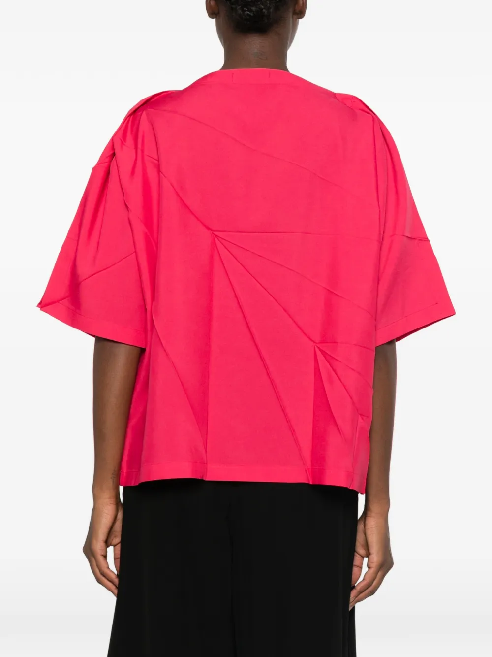 132 5. Issey Miyake origami-pleated boxy-fit blouse Roze