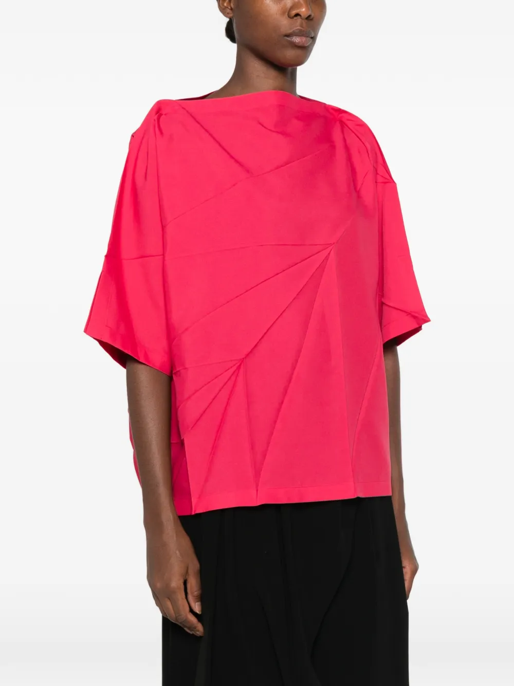 132 5. Issey Miyake origami-pleated boxy-fit blouse Roze